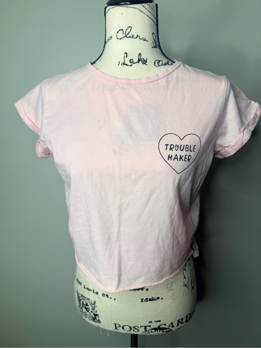 Troublemaker Cropped Baby Tee